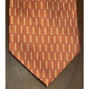 Blacker By Stanley Blacker Hand Made Orange Silk Men’s Neck Tie Made In China